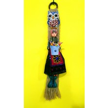 NAZAR Kaftan Çini-Baykuş Figürlü  Yöresel Bez Bebek Duvar Süsü Hediyelik Eşya 55CM
