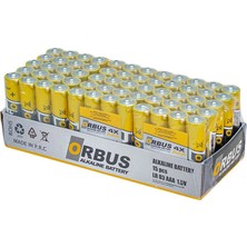 Orbus KLRORB-LR03-4B 1.5V Aaa 60 Adet 4'lü Paket Alkalin Ince Kalem Pil