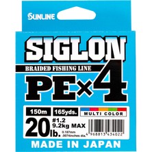 Sunline Siglon Pex4 Multicolor 150MT 0,209MM Japon Ip Misina Lbs Av