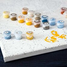 Lily Hobbyland Sayılarla Boyama Çerçeveli 40X50 cm Tuval Renkli Menekşeler