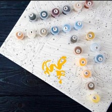 Lily Hobbyland Sayılarla Boyama Çerçeveli 40X50 cm Tuval Renkli Menekşeler