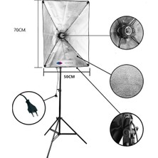 Deyatech Softbox 50 x 70 cm Tek Duylu Sürekli Video Işık Seti 35 Led Lamba