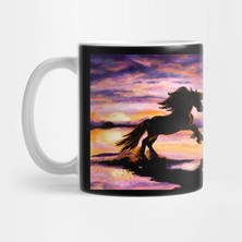 Pixxa Black Unicorn At Sunset Beach Kupa Bardak