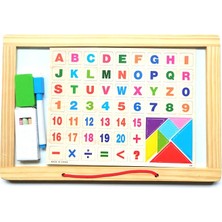 Kesman Kitap Eğitici Montessori Çift Taraflı Ahşap Yazı Tahtası Seti (Okul Öncesi Ahşap Oyuncak)