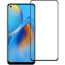 Microcase Oppo A74 Tam Kaplayan Çerçeveli Tempered Ekran Koruyucu - Siyah