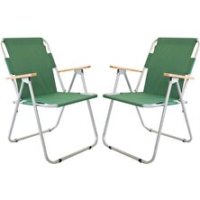Bofigo 60X80 Çam Katlanır Masa + 2 Adet Katlanır Sandalye Kamp Seti Bahçe Balkon Takımı Yeşil