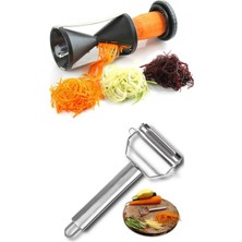 Yayke Spiral Sebze Doğrayıcı Paslanmaz Çelik Turbo Jülyen Meyve Sebze Soyucu Kesici Doğrayıcı