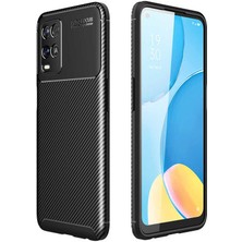 Smcase Oppo A54 4g Kılıf Negro Silikon Deri Görünümlü+Nano Glass Siyah