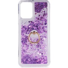 Smcase Xiaomi Redmi Note 10 Kılıf Milce Sulu Yüzüklü Silikon Arka Kapak Mor