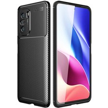 Smcase Xiaomi Poco F3 Kılıf Negro Silikon Deri Görünümlü+Nano Glass Siyah