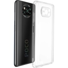 Smcase Xiaomi Poco X3 Pro Kılıf Kamera Korumalı Şeffaf Silikon + Nano Glass Renksiz