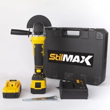 Stilmax STM1058 Profesyonel 125MM Kömürsüz Çift Akülü Şarjlı Taşlama Bl Motor & 2'li Kesme Taşı