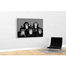 Tablo 360 Monkey Chimps Family Selfie Kanvas Tablo