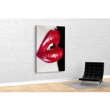 Tablo 360 Kırmızı Dudak Kanvas Tablo