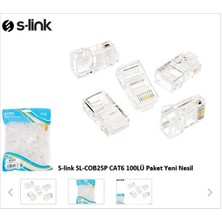 S-Link PENSE+100 Adet Yeni Nesil Cat6 Jak 8P8C/RJ-45, 6P4C/RJ11