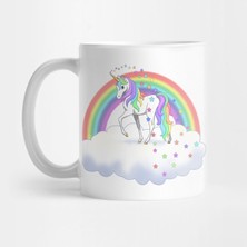 Pixxa Pretty Rainbow Unicorn And Stars Kupa Bardak