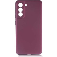 Tekno Grup Samsung Galaxy S21 Fe Kılıf Mat Premium Silikon Kılıf Mürdüm