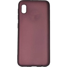 Tekno Grup Samsung Galaxy A01 Core Kılıf Mat Premium Silikon Kılıf Mürdüm + Cam Ekran Koruyucu