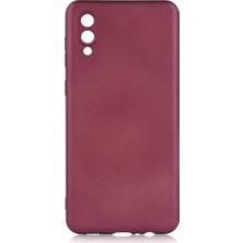 Tekno Grup Samsung Galaxy A02 Kılıf Mat Premium Silikon Kılıf Mürdüm + Cam Ekran Koruyucu