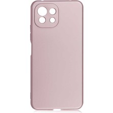 Tekno Grup Xiaomi Mi 11 Lite Kılıf Mat Premium Silikon Kılıf Rose + Cam Ekran Koruyucu