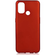 Tekno Grup Oneplus Nord N100 Kılıf Mat Premium Silikon Kılıf Kırmızı + Tam Kaplayan 5d Cam Ekran Koruyucu