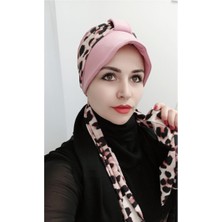 Butik Ayvitrin Kadın Leopar Atkılı Bone Gül Kurusu