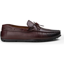 Deery Hakiki Deri Bordo Erkek Loafer