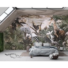 Özel Duvarlar Amazon Ormanlarında Safari Hayvanları Duvar Kağıdı