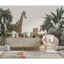 Özel Duvarlar Zebra Kaplan Fil Tropikal Amazon Duvar Kağıdı