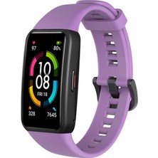 Nezih Case Huawei Band 6 Uyumlu Soft Design Silikon Kordon Mor