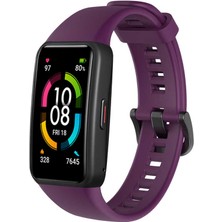 Nezih Case Huawei Band 6 Uyumlu Soft Design Silikon Kordon Mürdüm