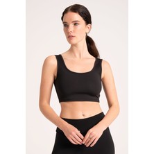 Kadın Siyah  Crop Top Büstiyer