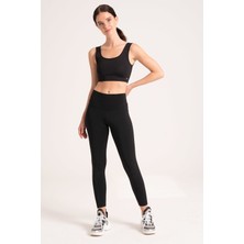 Kadın Siyah  Crop Top Büstiyer