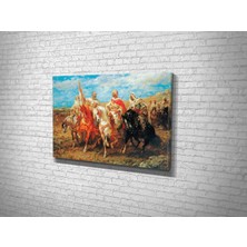 Tablo 360 Christian Adolf Schreyer- Arab Horsemen Kanvas Tablo