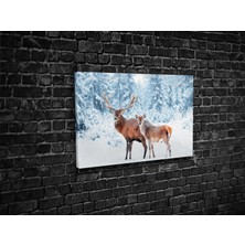 Tablo 360 Karda Ren Geyikleri Kanvas Tablo