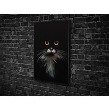 Tablo 360 Kara Kedi  Kanvas Tablo