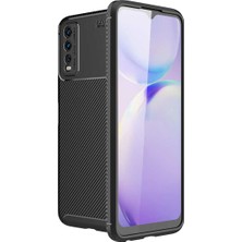 CoverZone Vivo Y11S Kılıf Karbon Delüx Tpu Silikon Siyah