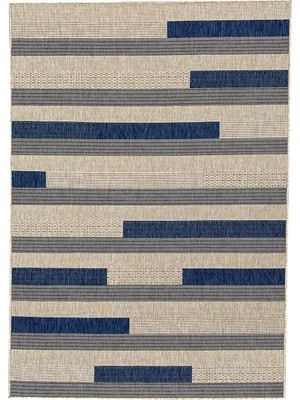 Payidar Sisal SL142 Bej / Mavi 80 x 300 cm Hasır Görünümlü Yıkanabilir Jüt Halı