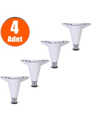 Badem10 Mobilya Kanepe Masa Sehpa Ayağı Baza Ayakları Beyaz 12 Cm (4 Adet)