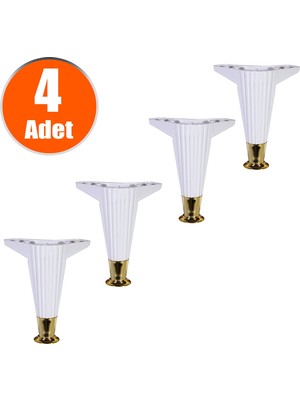 Badem10 Mobilya Kanepe Masa Sehpa Ayağı Baza Ayakları Beyaz 17 Cm (4 Adet)