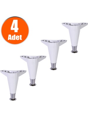 Badem10 Mobilya Kanepe Masa Sehpa Ayağı Baza Ayakları Beyaz 15 Cm (4 Adet)