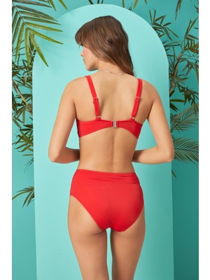 No Gossip Kalın Kenar Tek Bikini Alt 219207 Kırmızı