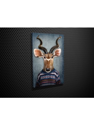 Tablo 360 Geyik Kafa Kanvas Tablo