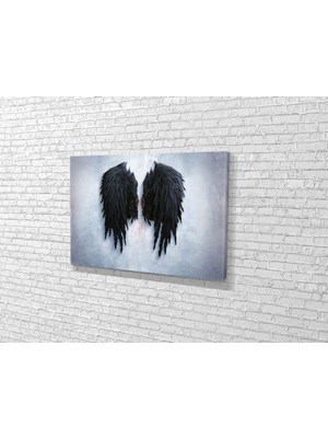 Tablo 360 Banksy- Black Angel Wings Kanvas Tablo