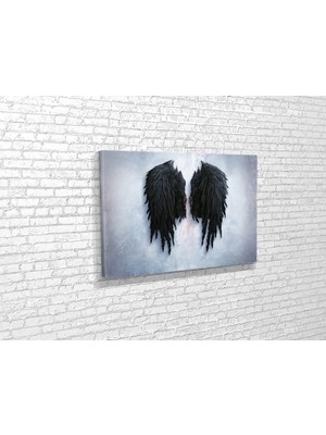 Tablo 360 Banksy- Black Angel Wings Kanvas Tablo