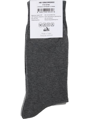 Moduna Göre Moda 3'lü Erkek Düz Soket Çorap Set