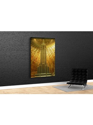 Tablo 360 Gold Empire State Art Deco Kanvas Tablo