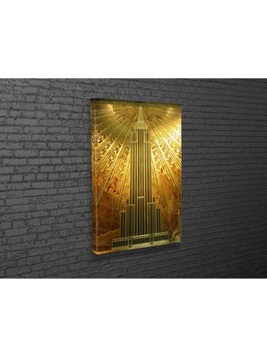 Tablo 360 Gold Empire State Art Deco Kanvas Tablo