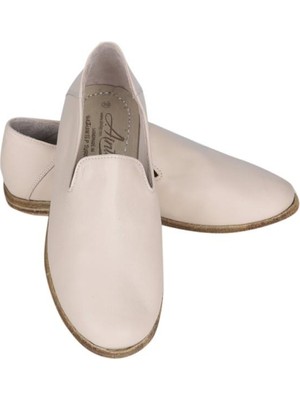 Aintap Deri Bej Erkek Topuklu Gaziantep Yemeni Ayakkabı