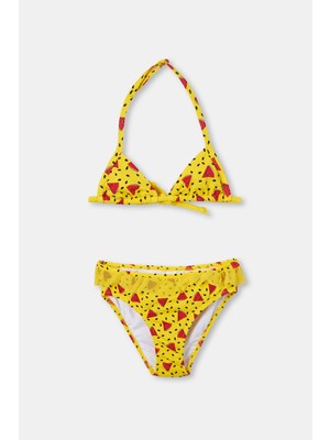 Dagi Sarı Kız Çocuk Küçük Üçgen Bikini Takımı